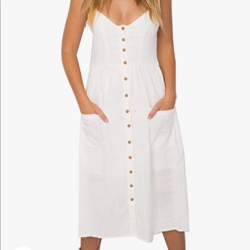 Amazon Angafashion NWT Size Large White Sundress